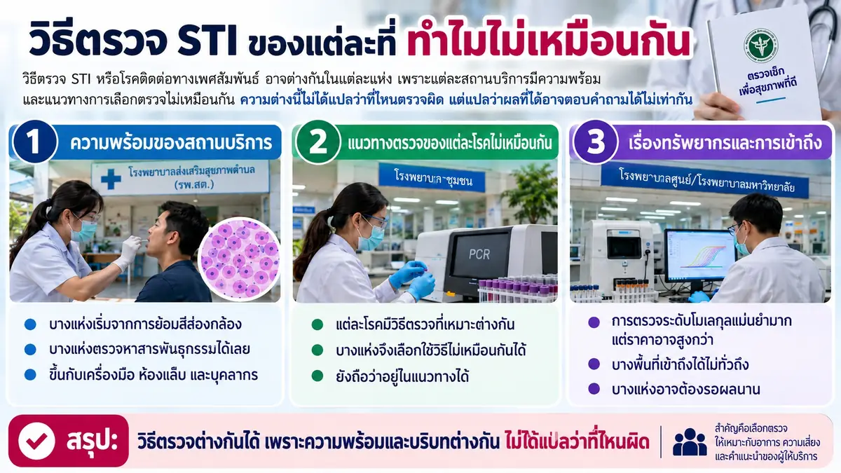 วิธีตรวจ STI ของแต่ละที่ ทำไมไม่เหมือนกัน