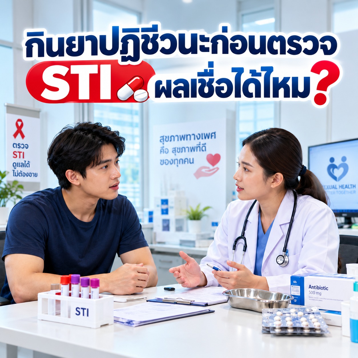 กินยาปฏิชีวนะก่อนตรวจ STI ผลเชื่อได้ไหม
