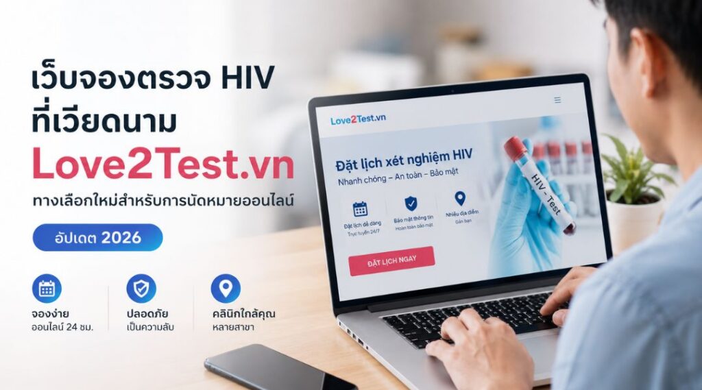 เว็ปจองตรวจ HIV ที่เวียดนาม Love2Test.vn ทางเลือกใหม่สำหรับการนัดหมายออนไลน์ (อัปเดต 2026)